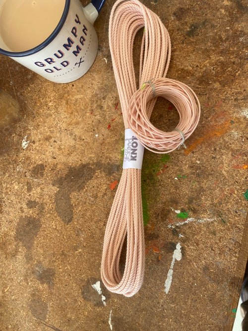 Blood Knot Coral hard-laid cordage hanks