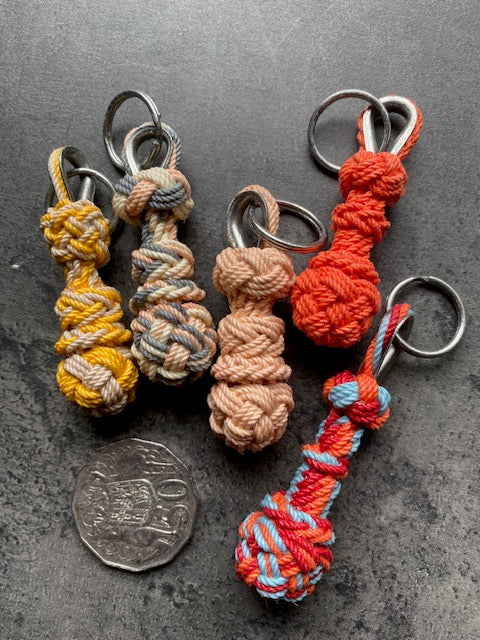 Earlier Little Bloody Ripper designs in assorted colours, examples of ready-made key fob stock