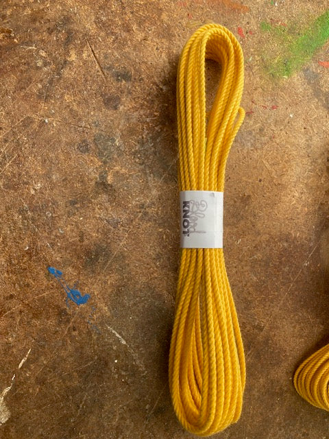 Blood Knot Yellow hard-laid cordage hank